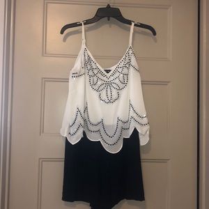 Studded flowy top romper